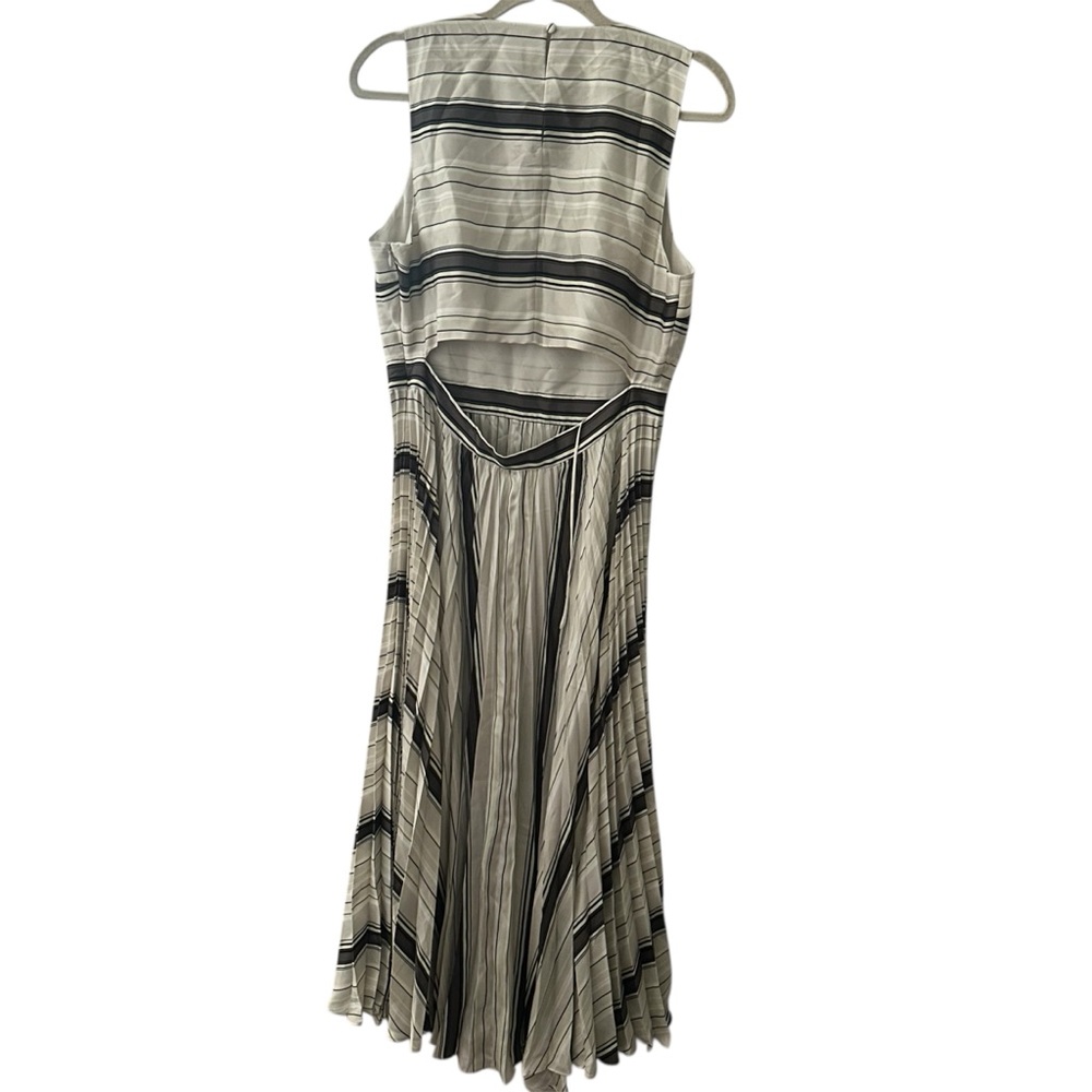 Banana Republic gray and cream silky cutout out back midi dress 12 - Picture 3 of 9